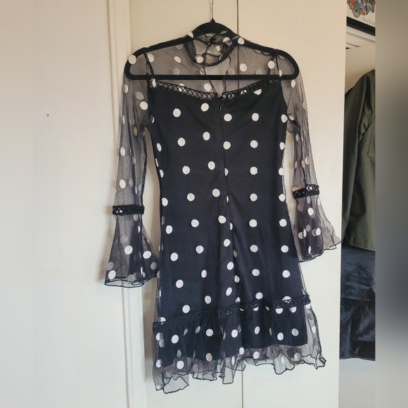 Parisian sheer polka dot dress, size 6 - Picture 3 of 5